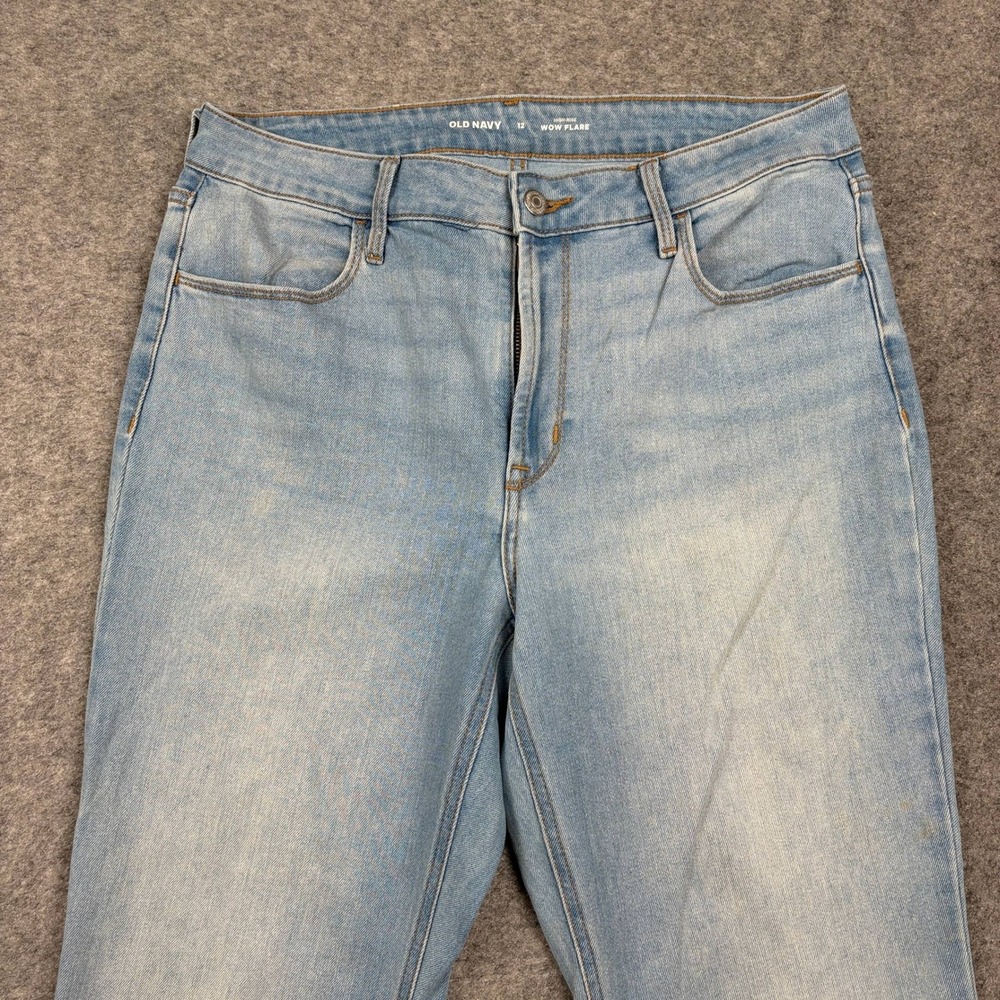 Old Navy Wow Flare Jeans Womens 12 High Rise Light Wash Denim Blue Y2K Preppy